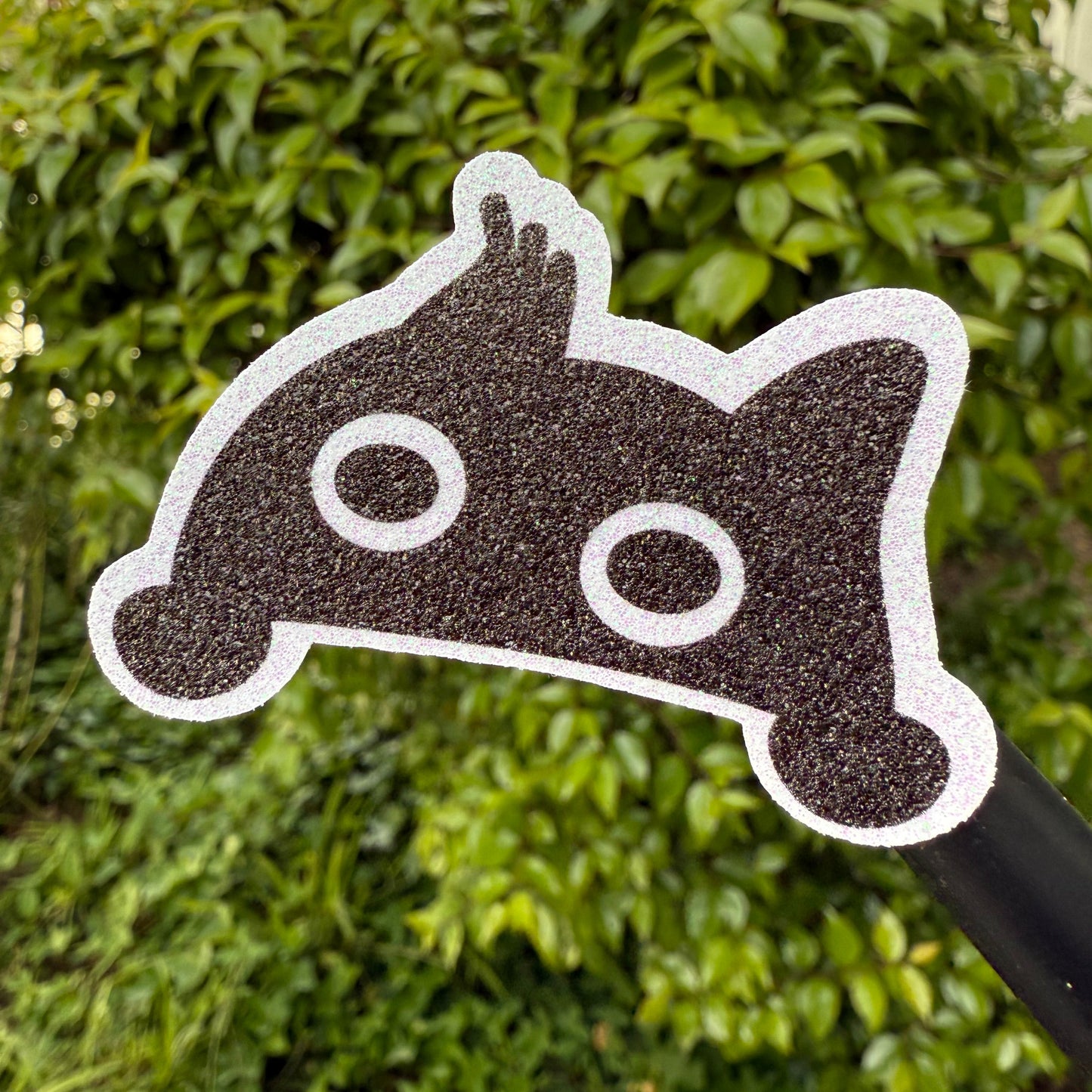Jupiter + Midnight Sassy Cute Cats Die Cut Glitter Sticker | Calico Cat Black Cat