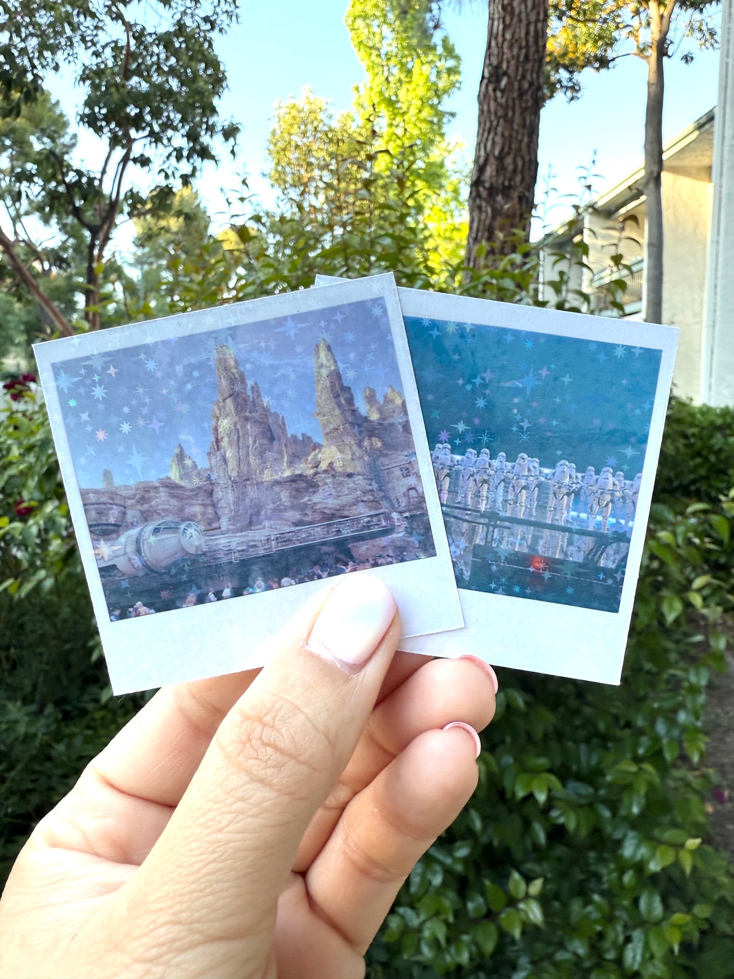 Set of 2 Galaxy's Edge Star Wars Land Die Cut Glitter Stickers