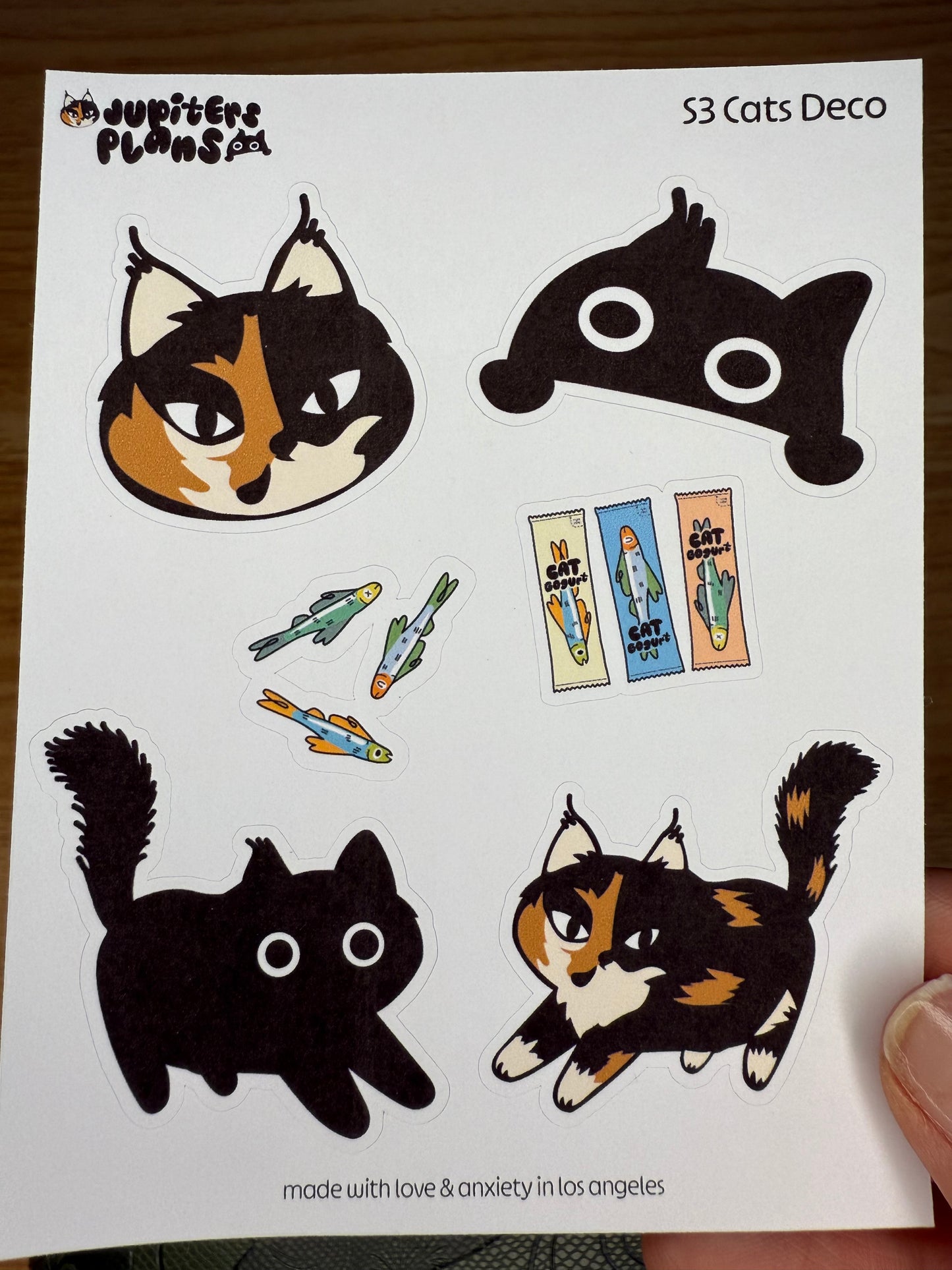 Jupiter + Midnight Cats Decorative Deco Sticker Sheet