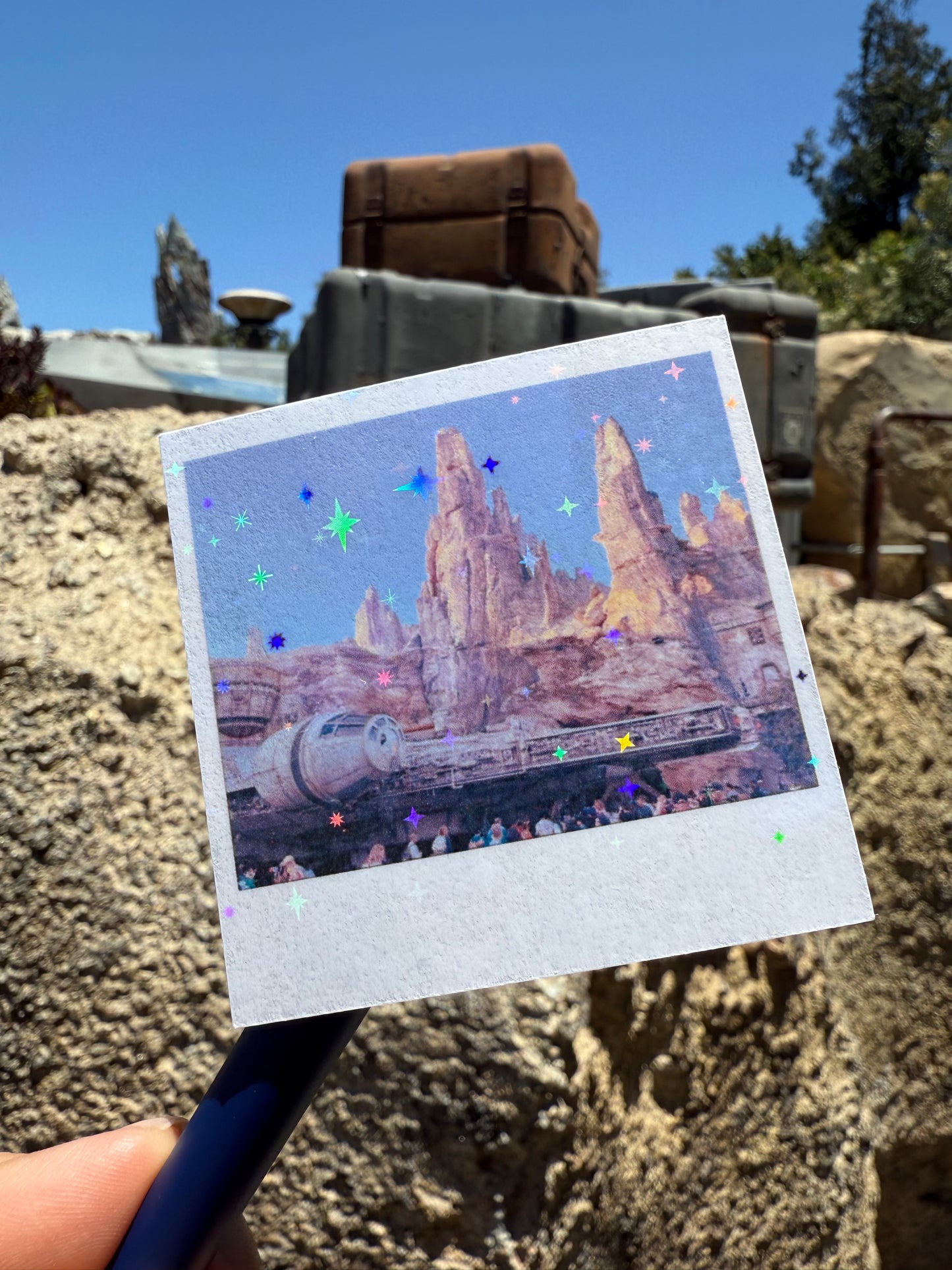 Set of 2 Galaxy's Edge Star Wars Land Die Cut Glitter Stickers