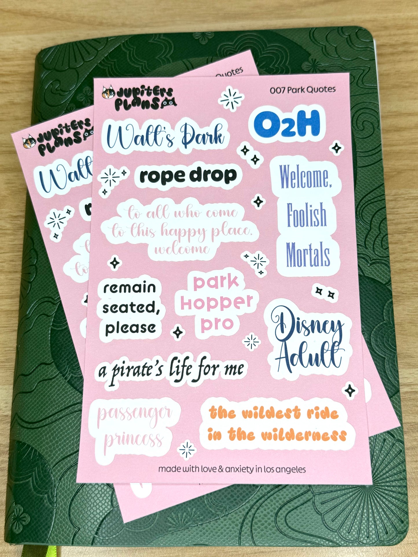 Disney Park Quotes Sticker Sheet | Magical Quotes from Disneyland Rides, Park Days for Planners, Scrapbook, Journal, Notebooks