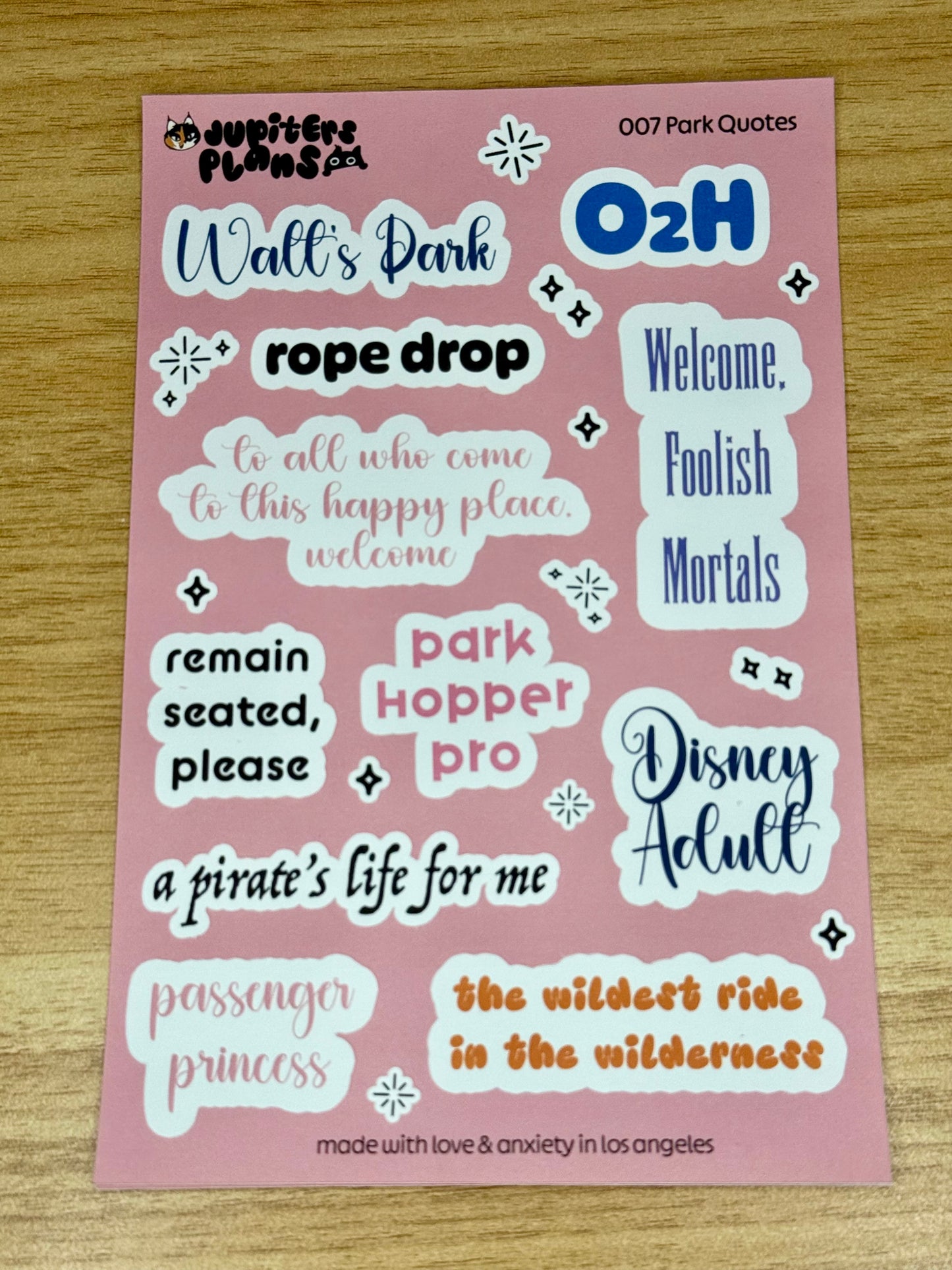 Disney Park Quotes Sticker Sheet | Magical Quotes from Disneyland Rides, Park Days for Planners, Scrapbook, Journal, Notebooks