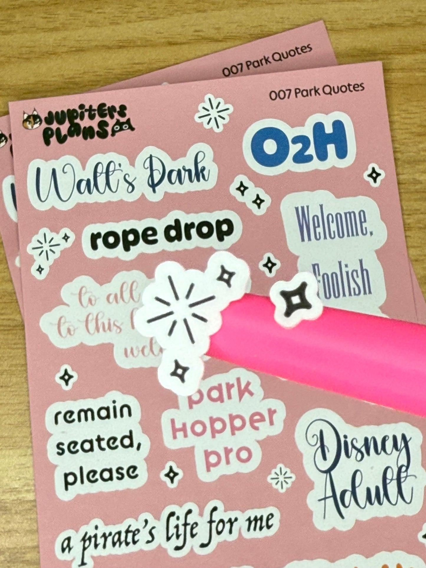 Disney Park Quotes Sticker Sheet | Magical Quotes from Disneyland Rides, Park Days for Planners, Scrapbook, Journal, Notebooks