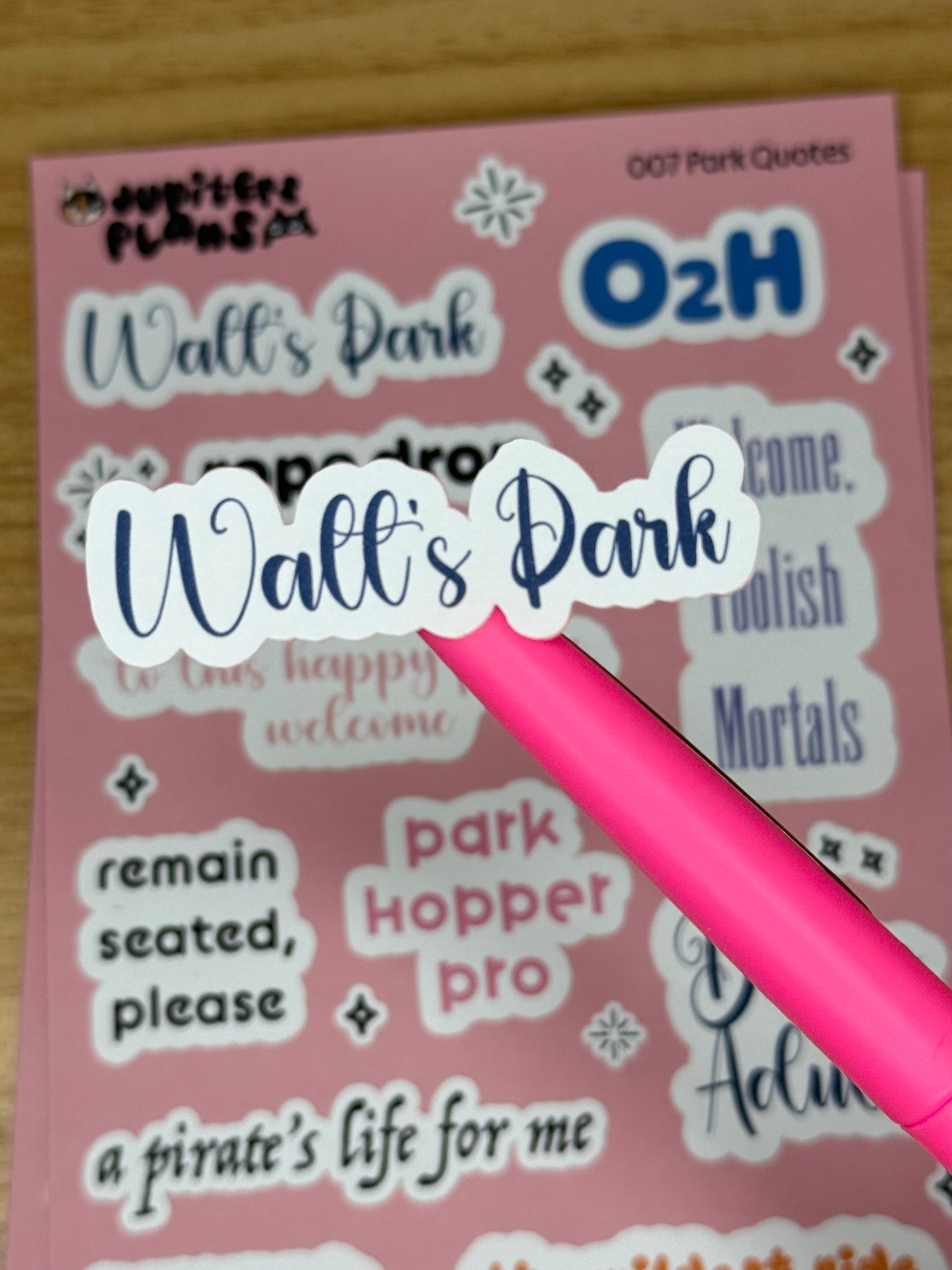 Disney Park Quotes Sticker Sheet | Magical Quotes from Disneyland Rides, Park Days for Planners, Scrapbook, Journal, Notebooks