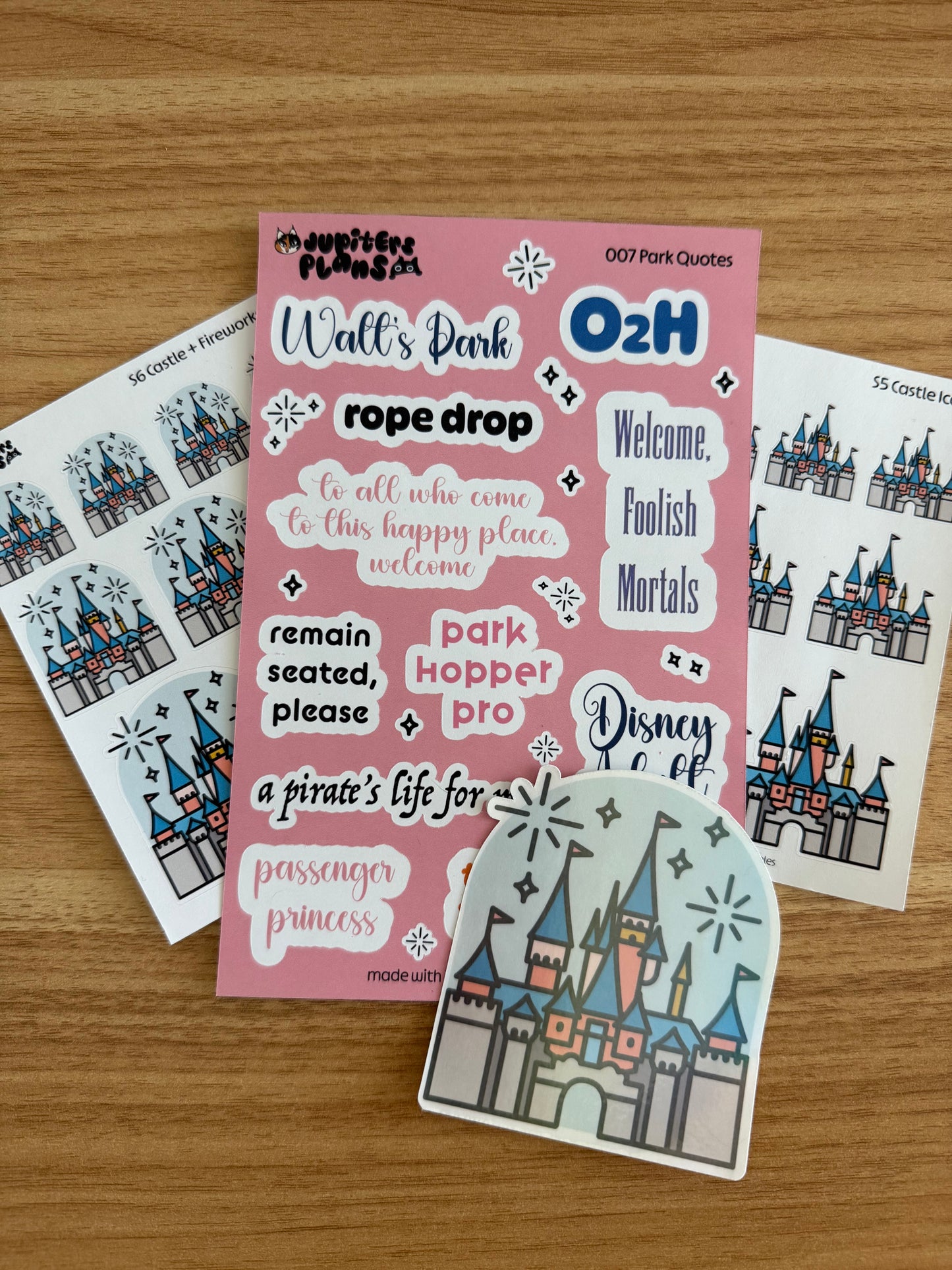 Disney Park Quotes Sticker Sheet | Magical Quotes from Disneyland Rides, Park Days for Planners, Scrapbook, Journal, Notebooks