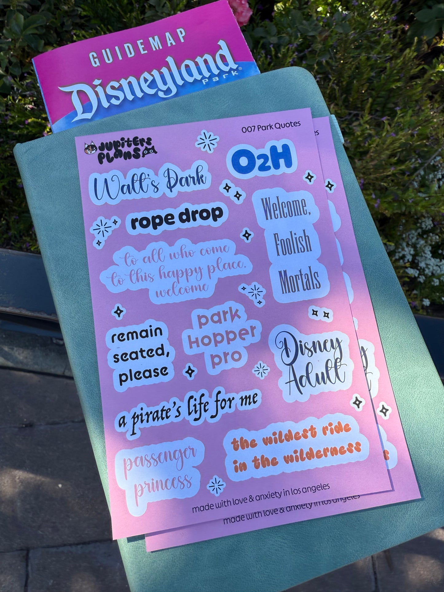 Disney Park Quotes Sticker Sheet | Magical Quotes from Disneyland Rides, Park Days for Planners, Scrapbook, Journal, Notebooks