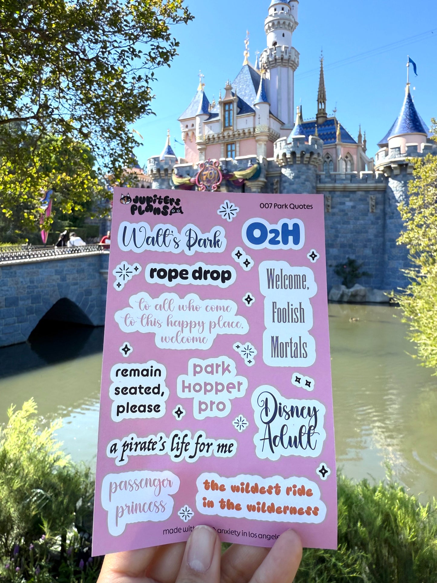 Disney Park Quotes Sticker Sheet | Magical Quotes from Disneyland Rides, Park Days for Planners, Scrapbook, Journal, Notebooks