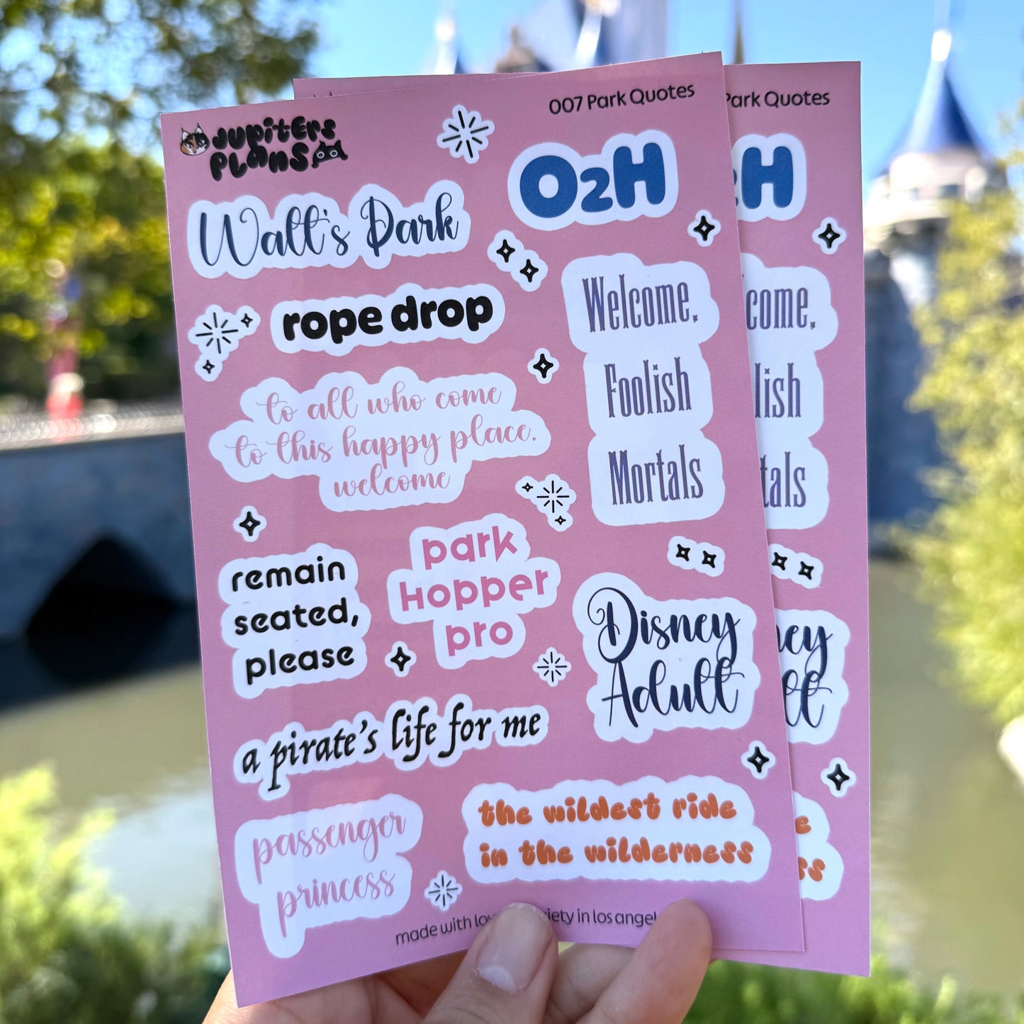 Disney Park Quotes Sticker Sheet | Magical Quotes from Disneyland Rides, Park Days for Planners, Scrapbook, Journal, Notebooks