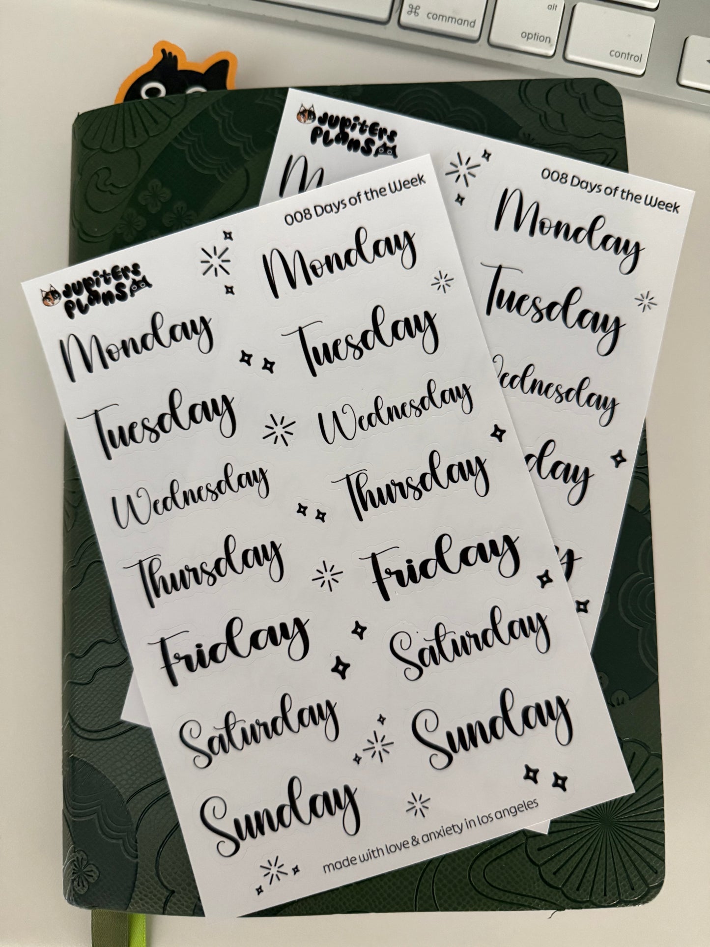 Days of the Week Sticker Sheet | Date Cover Stickers | Cute Disney Inspired Font