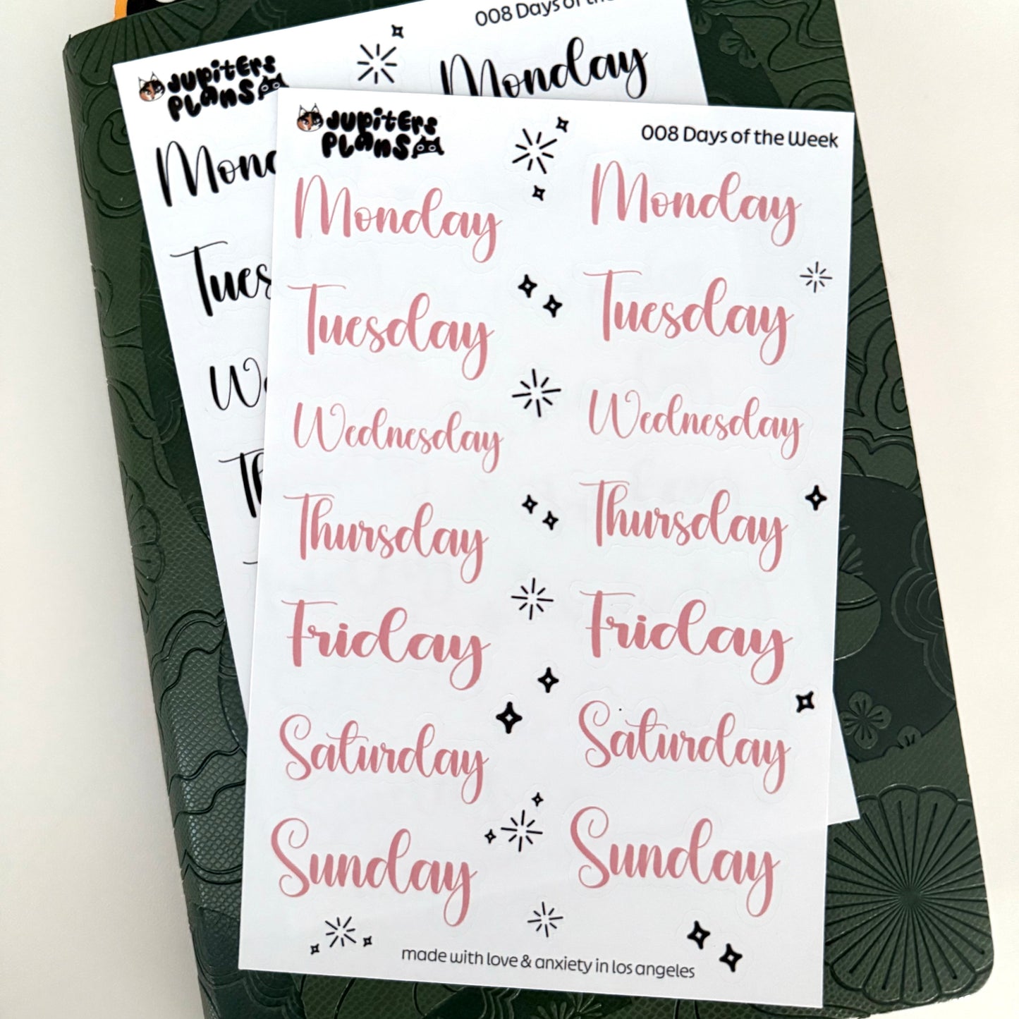 Days of the Week Sticker Sheet | Date Cover Stickers | Cute Disney Inspired Font