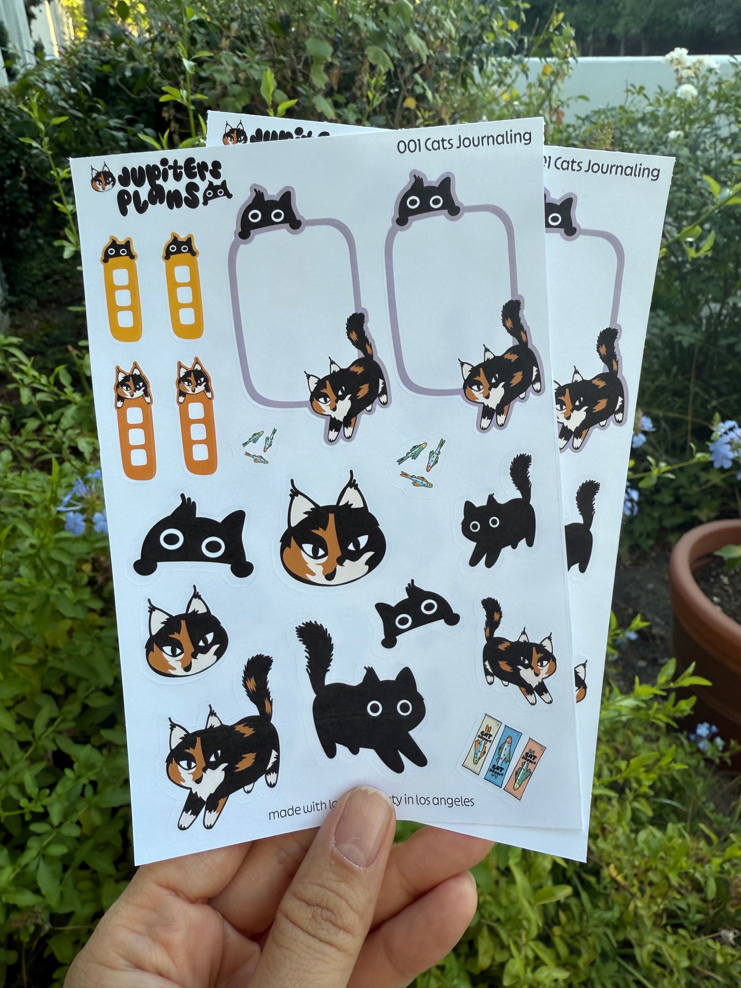Jupiter + Midnight Cute Sassy Cats Journaling Sticker Sheet