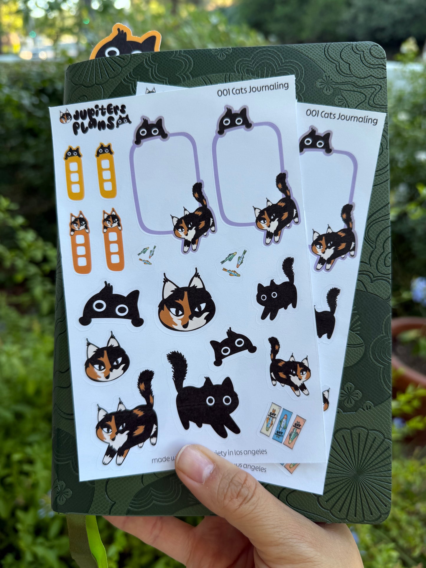 Jupiter + Midnight Cute Sassy Cats Journaling Sticker Sheet