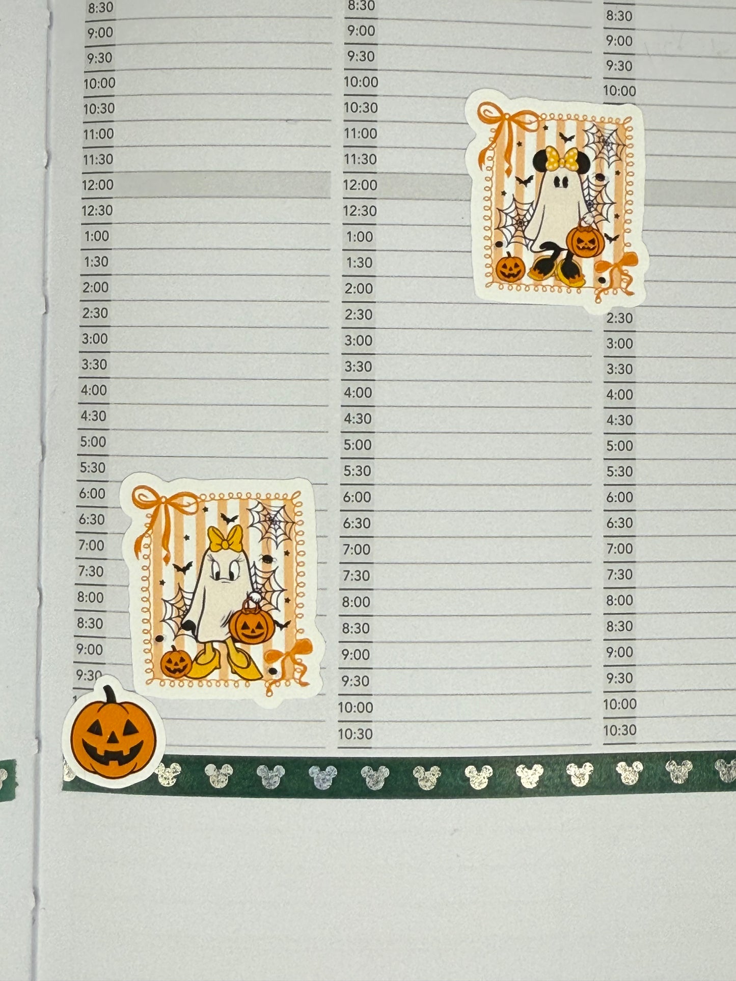 Mouse and Friends Ghost Halloween Deco Stickers | Sensational 6 Stickers for Planners, Journals. Scrapbooks | Coquette Stamps Bows