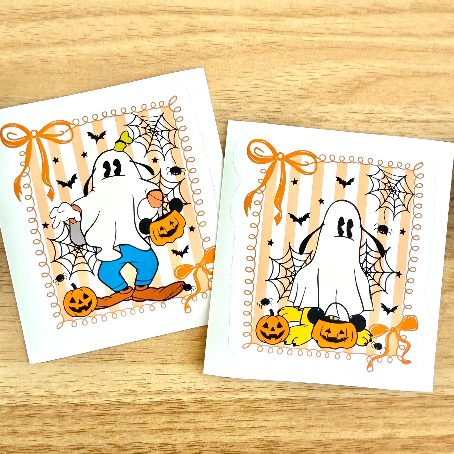 Mouse and Friends Ghost Halloween Die Cut Stickers Bundle (6) | Sensational 6 Stickers for Planners, Journals. Scrapbooks | Coquette Stamps Bows