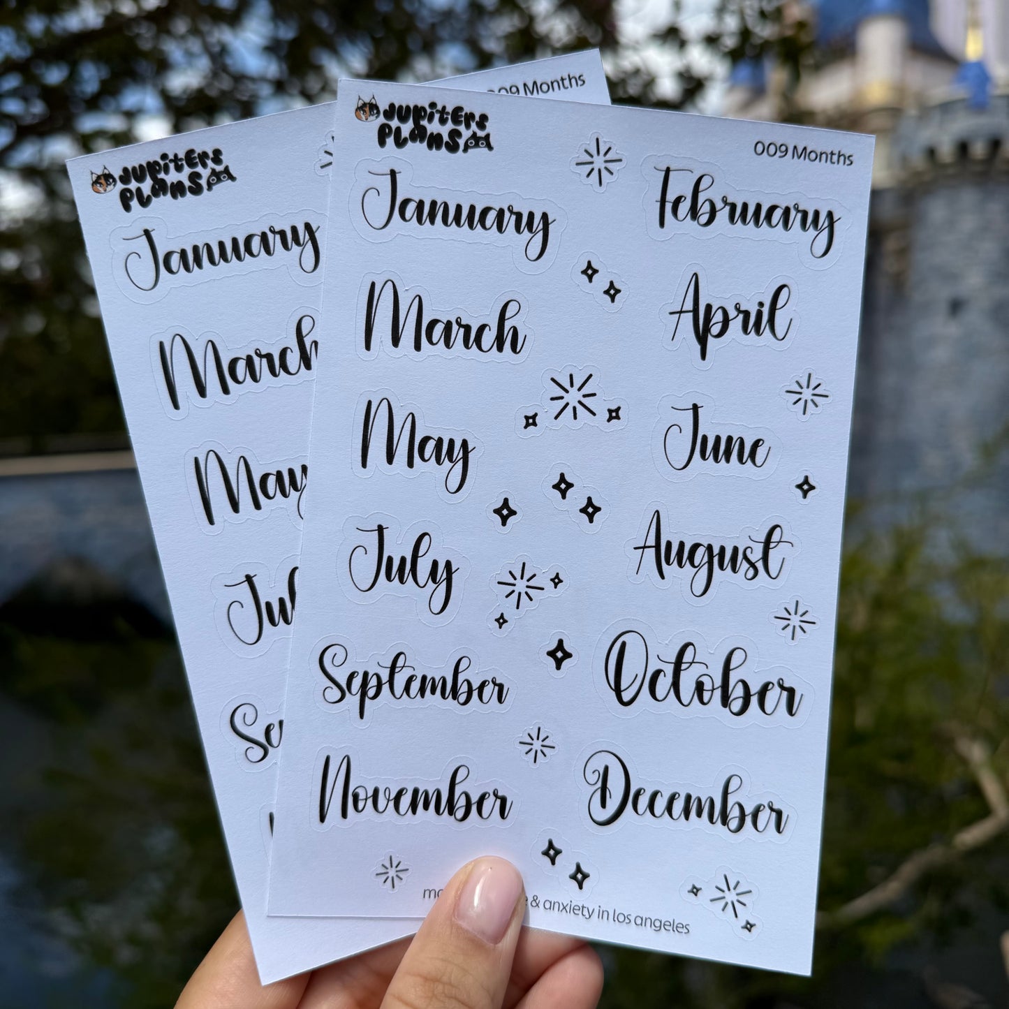 Month Stickers | Months Date Cover Stickers | Cute Disney Inspired Font