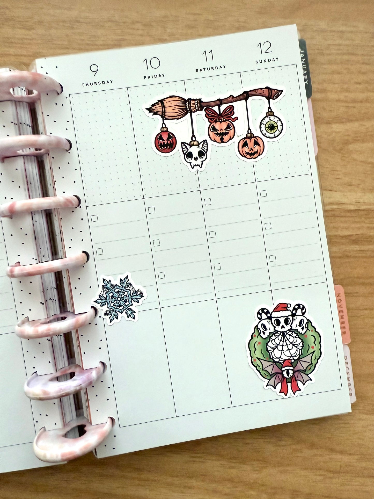 Spooky Christmas Decorative Sticker Sheet