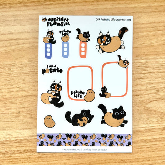 Jupiter + Midnight I'm a Potato Journaling Sticker Sheet