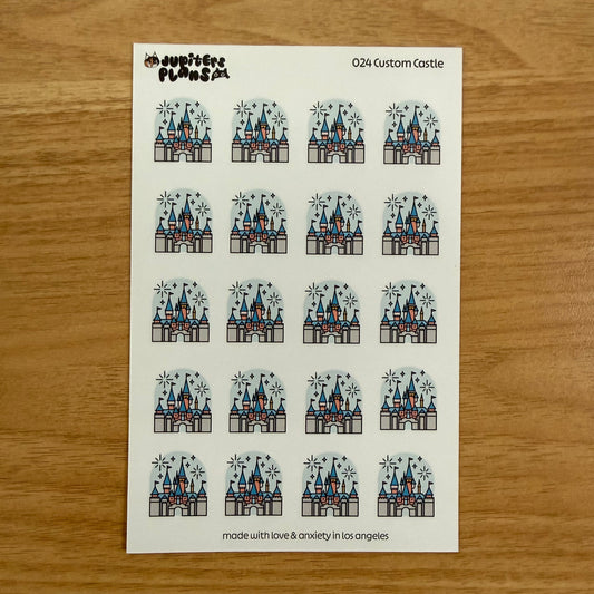 Disney Castle + Fireworks Icon Stickers | One Size Large Sheet