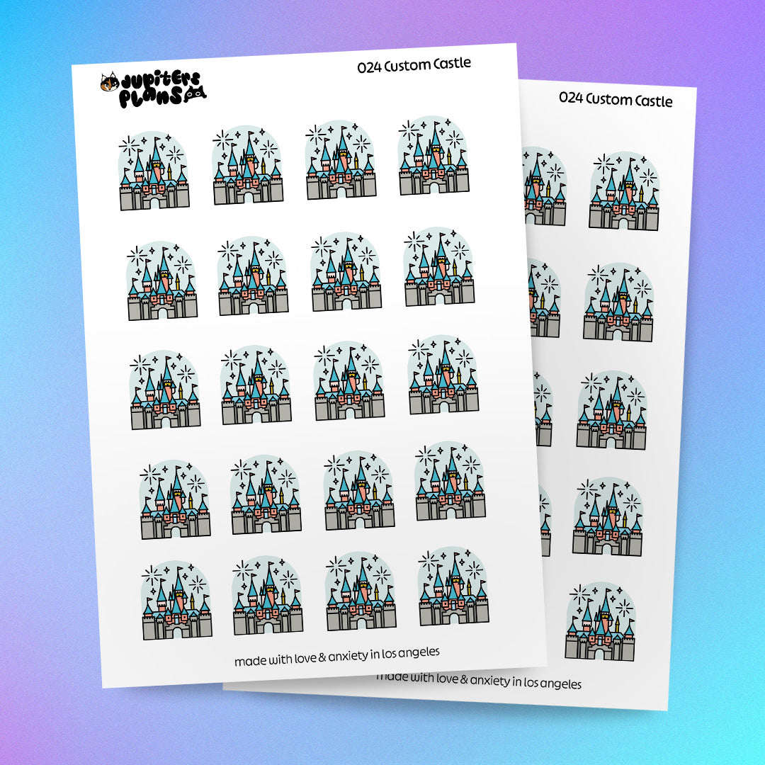 Disney Castle + Fireworks Icon Stickers | One Size Large Sheet