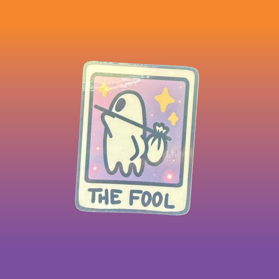 Kawaii Tarot Holographic Die Cut Stickers | The Fool, Lovers, Sun, Moon, Death Tarot Cards