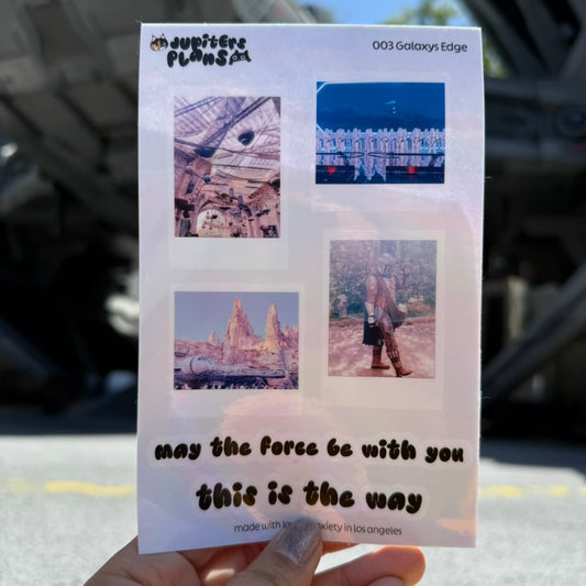 Star Wars Galaxy's Edge Holographic Sticker Sheet | Planner and Junk Journal Stickers