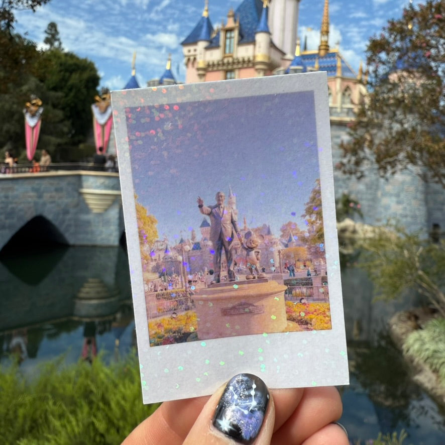 Disneyland 70th Anniversary Glittery Instant Photo Die Cut Stickers (Set of 5)