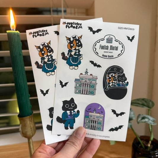 Jupiter + Midnight Ghost Host Cats Decorative Sticker Sheet