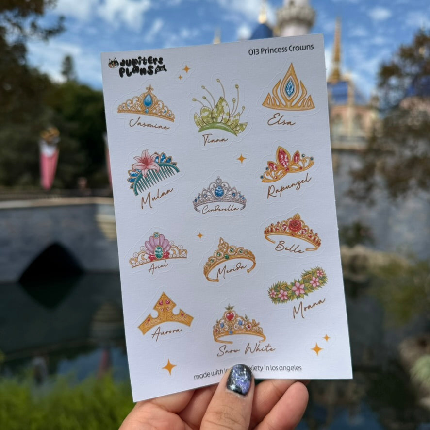 Princess Crowns Sticker Sheet