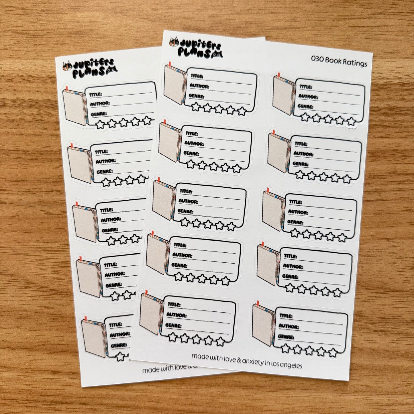 Book Ratings Tracker Sticker Sheet