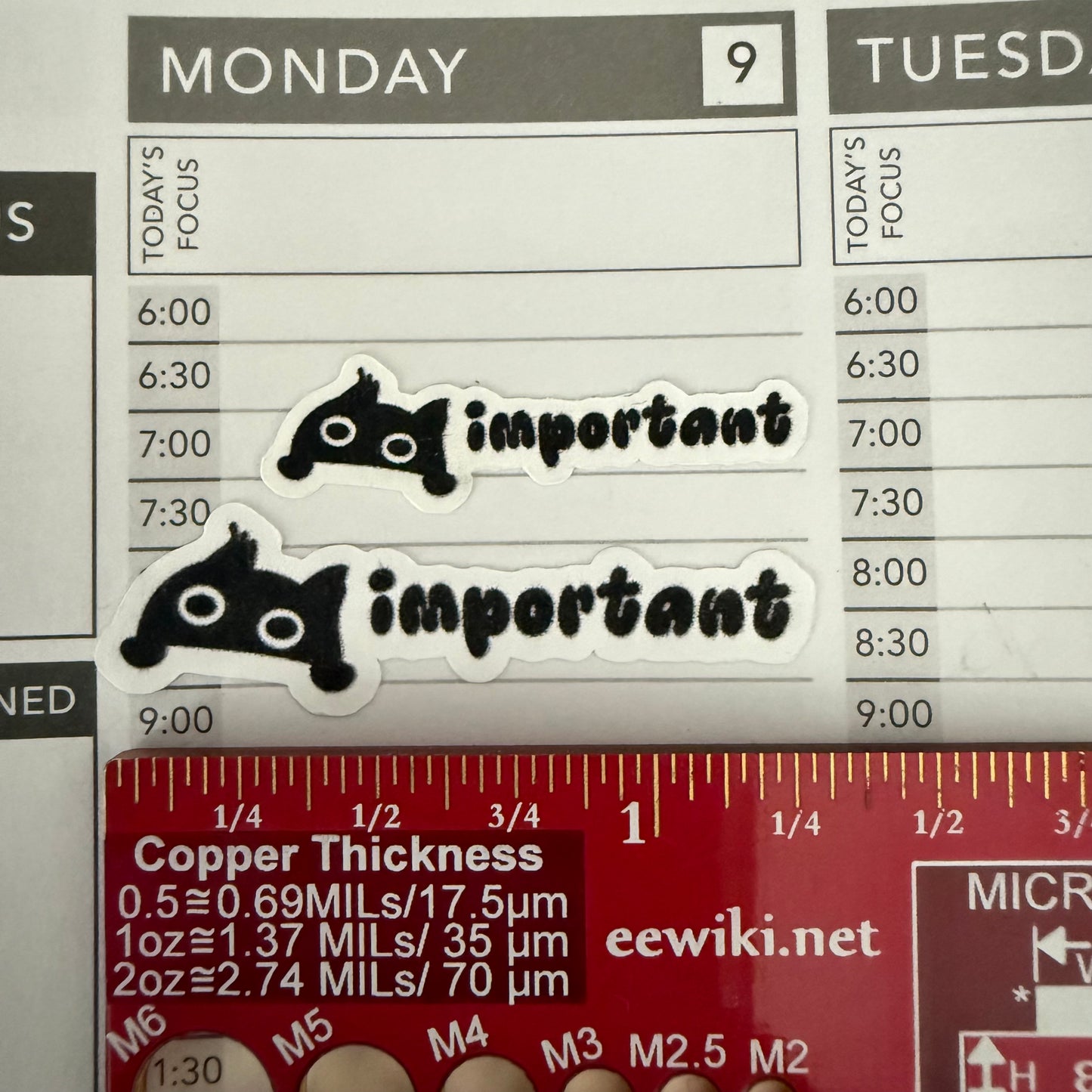 Reminder Stickers for Planners | To Do, Important, Don't Forget | Jupiter + Midnight Cute Quirky Sassy Cat Planner Stickers in 2 Sizes
