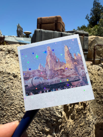 Set of 2 Galaxy's Edge Star Wars Land Die Cut Glitter Stickers