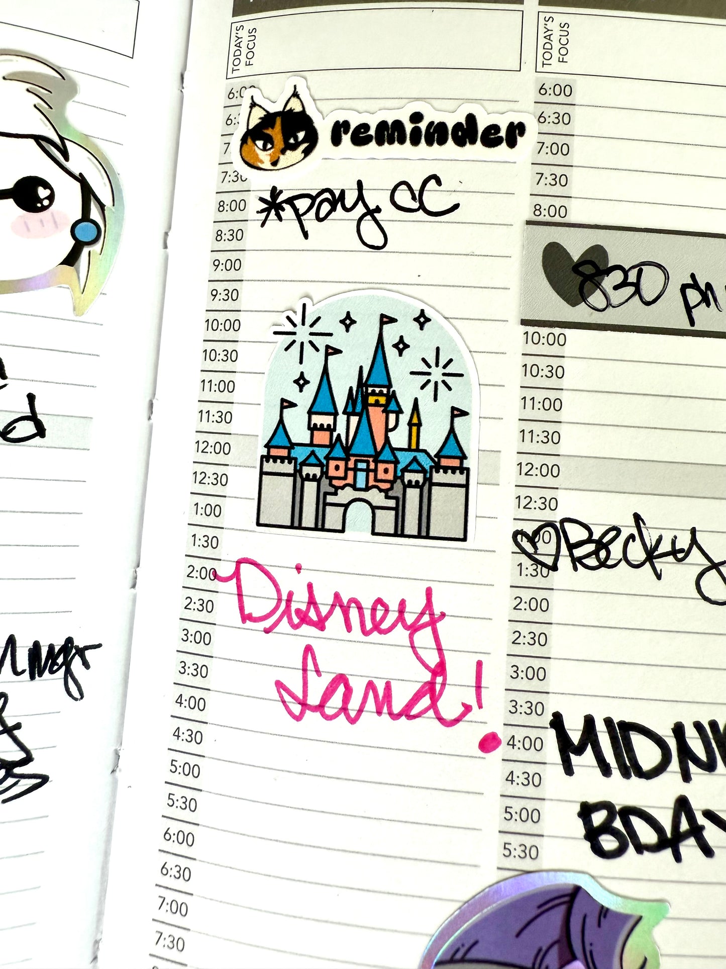 Disney Castle + Fireworks Icon Stickers for Planners, Scrapbooks | Cute Stickers for Disneyland 70th Anniversary Sleeping Beauty Castle