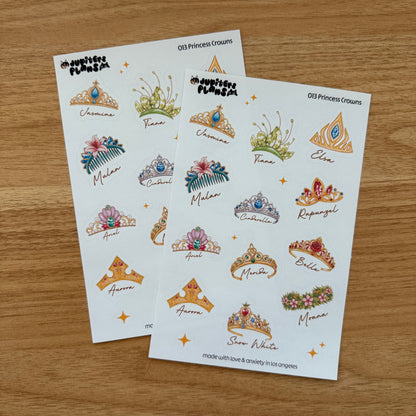 Princess Crowns Sticker Sheet