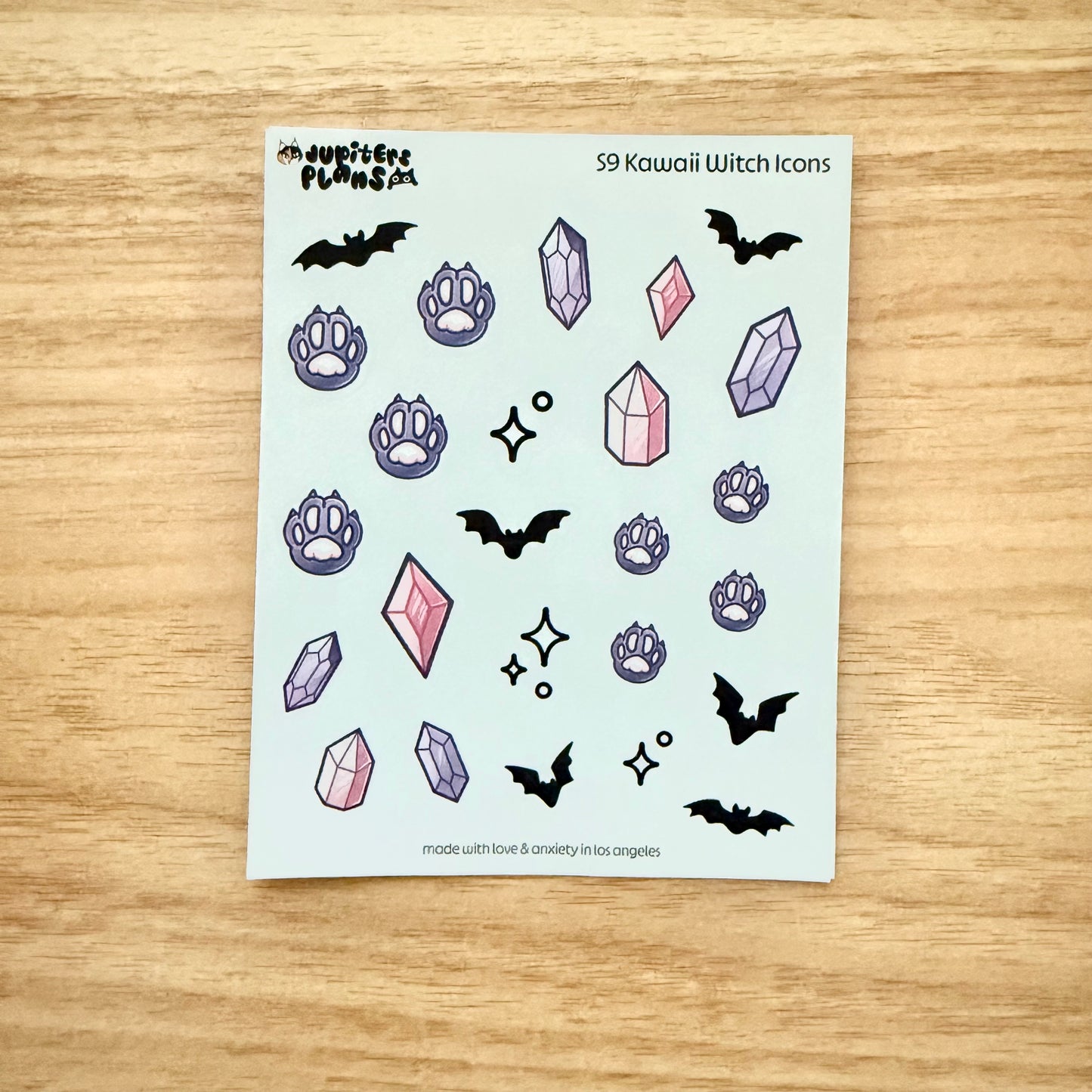 Kawaii Witch Icons Sticker Sheet