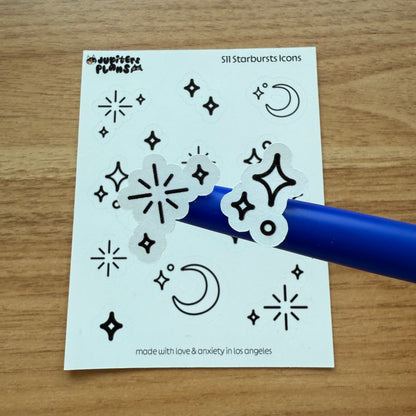 Starburst Icons Decorative Sticker Sheet | Deco Planner Stickers