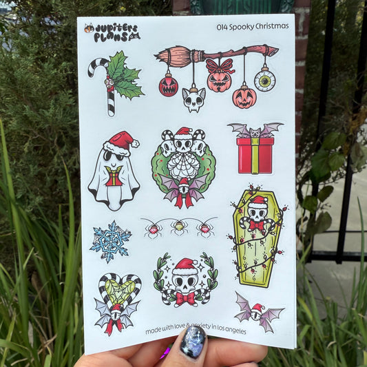 Spooky Christmas Decorative Sticker Sheet