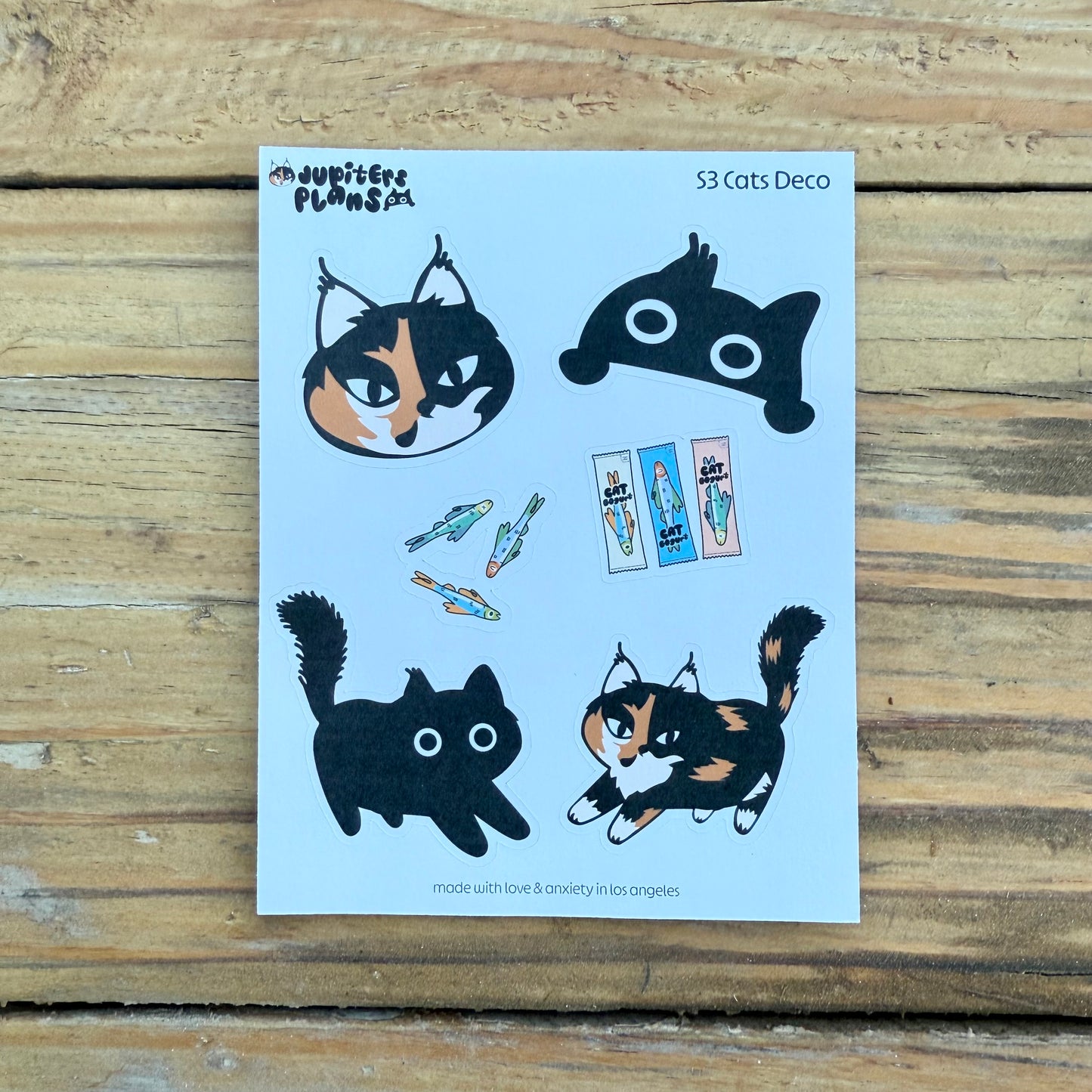 Jupiter + Midnight Cats Decorative Deco Sticker Sheet