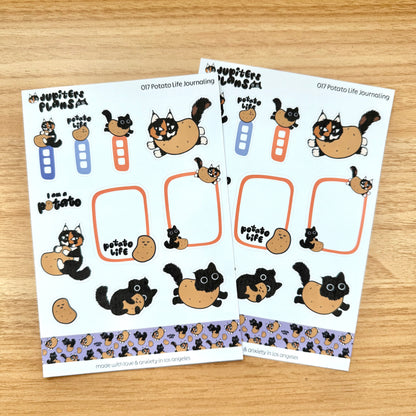 Jupiter + Midnight I'm a Potato Journaling Sticker Sheet
