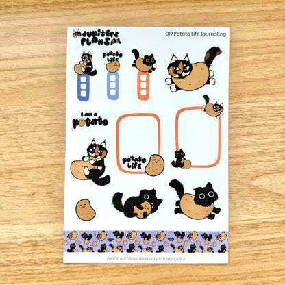 Jupiter + Midnight I'm a Potato Journaling Sticker Sheet