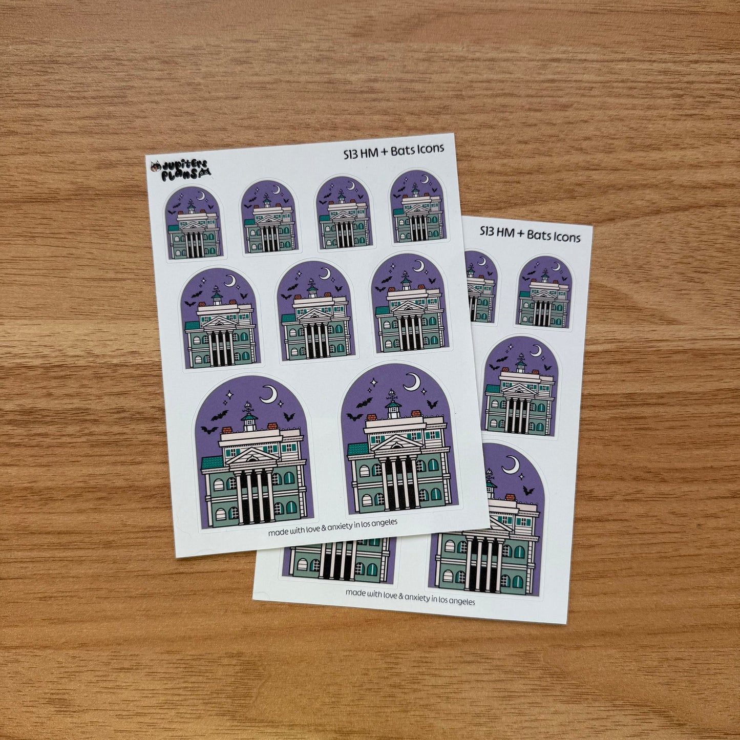 Haunted Mansion + Bats Icon Sticker Sheet