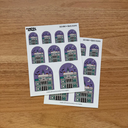 Haunted Mansion + Bats Icon Sticker Sheet