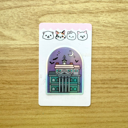 Haunted Mansion Icon Holographic Waterproof Die Cut Sticker