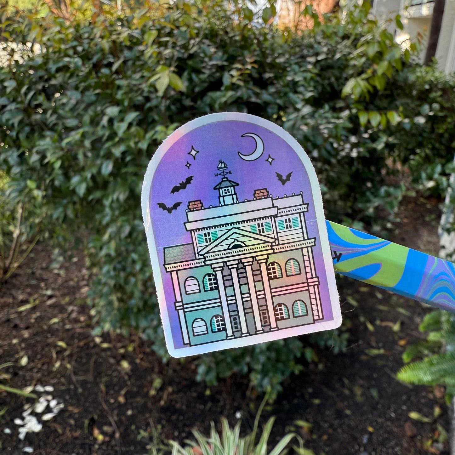 Haunted Mansion Icon Holographic Waterproof Die Cut Sticker