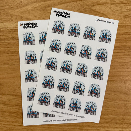 Disney Castle + Fireworks Icon Stickers | One Size Large Sheet