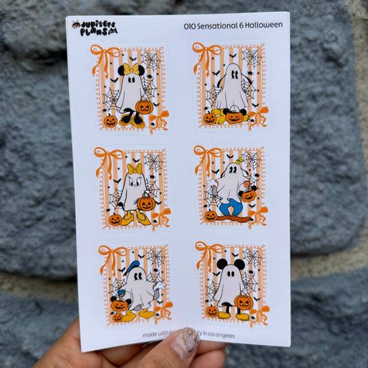 Mouse and Friends Ghost Halloween Stamp Stickers