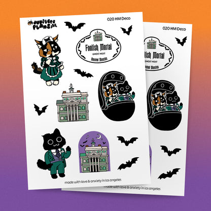 Jupiter + Midnight Ghost Host Cats Decorative Sticker Sheet