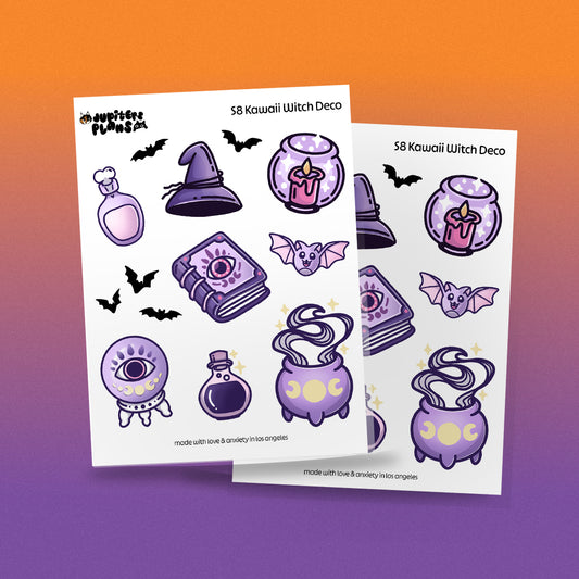 Kawaii Witch Decorative Sticker Sheet