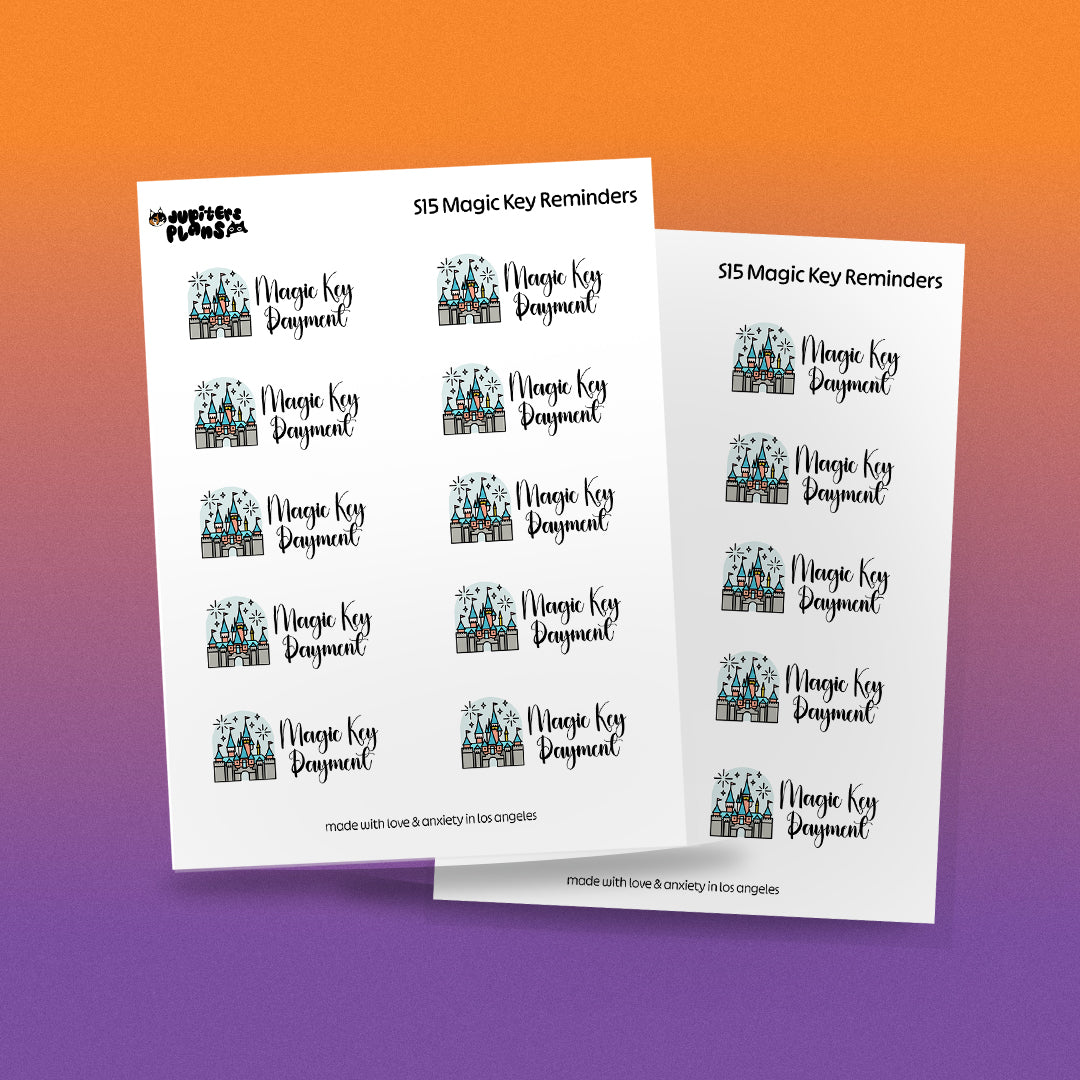 Magic Key Payment Reminder | Functional Planner Stickers