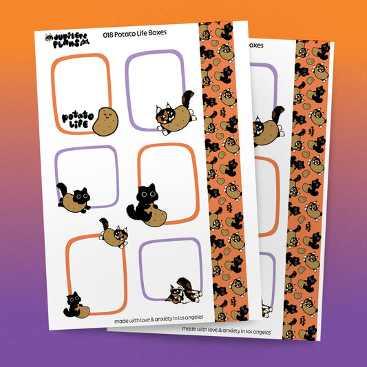 Jupiter + Midnight I'm a Potato Functional Boxes Sticker Sheet