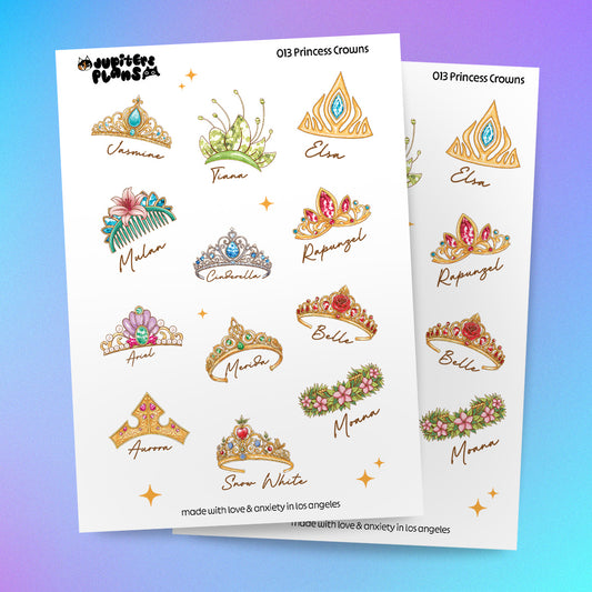 Princess Crowns Sticker Sheet